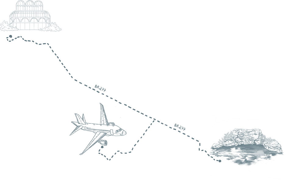 Ilustração de um mapa com o trajeto até o Espaço Carbelle